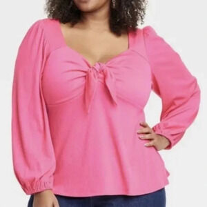 NWT Ava & Viv Long Sleeve Blouse Sweetheart Knit Top Size 4X
